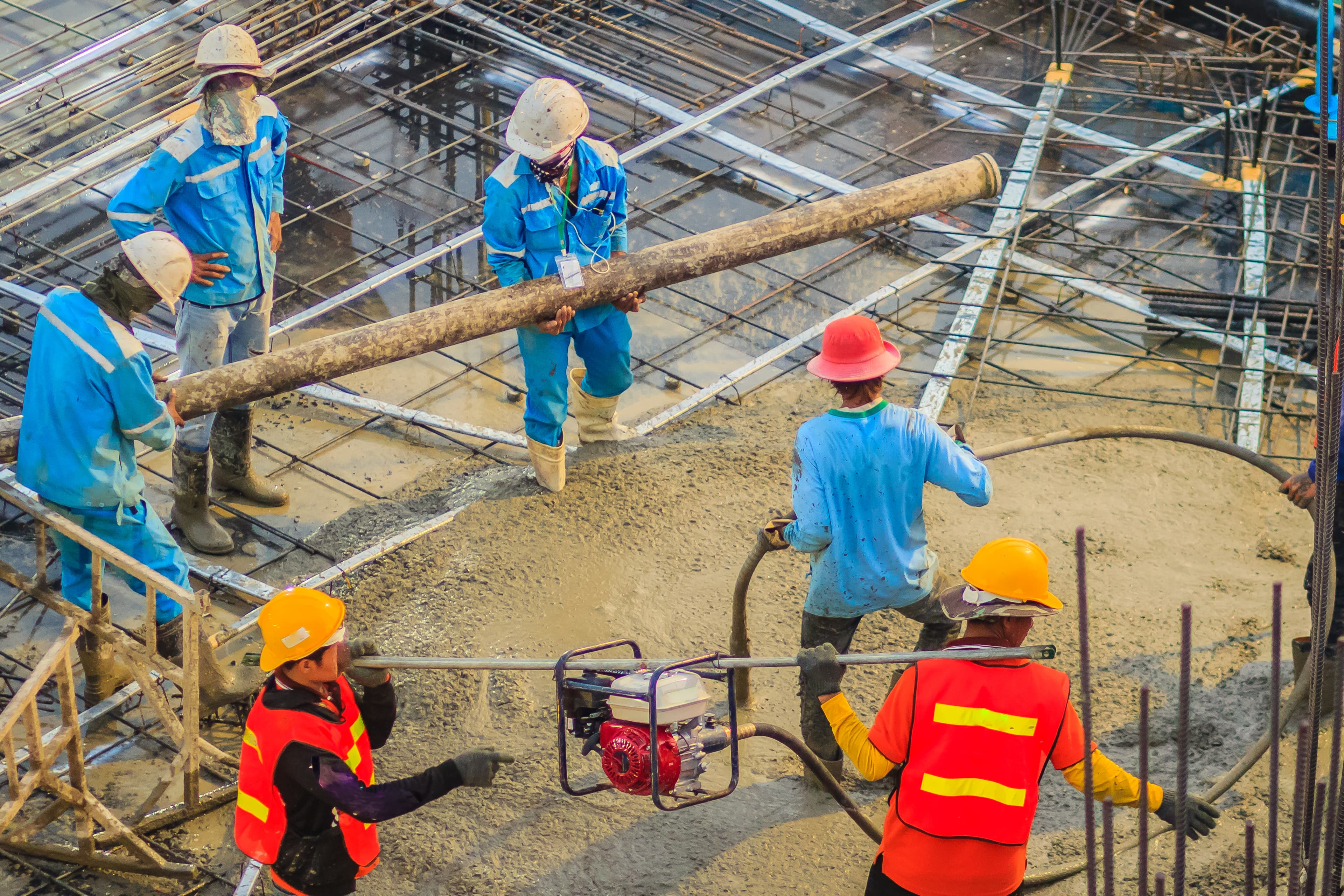 Construction site with blocks