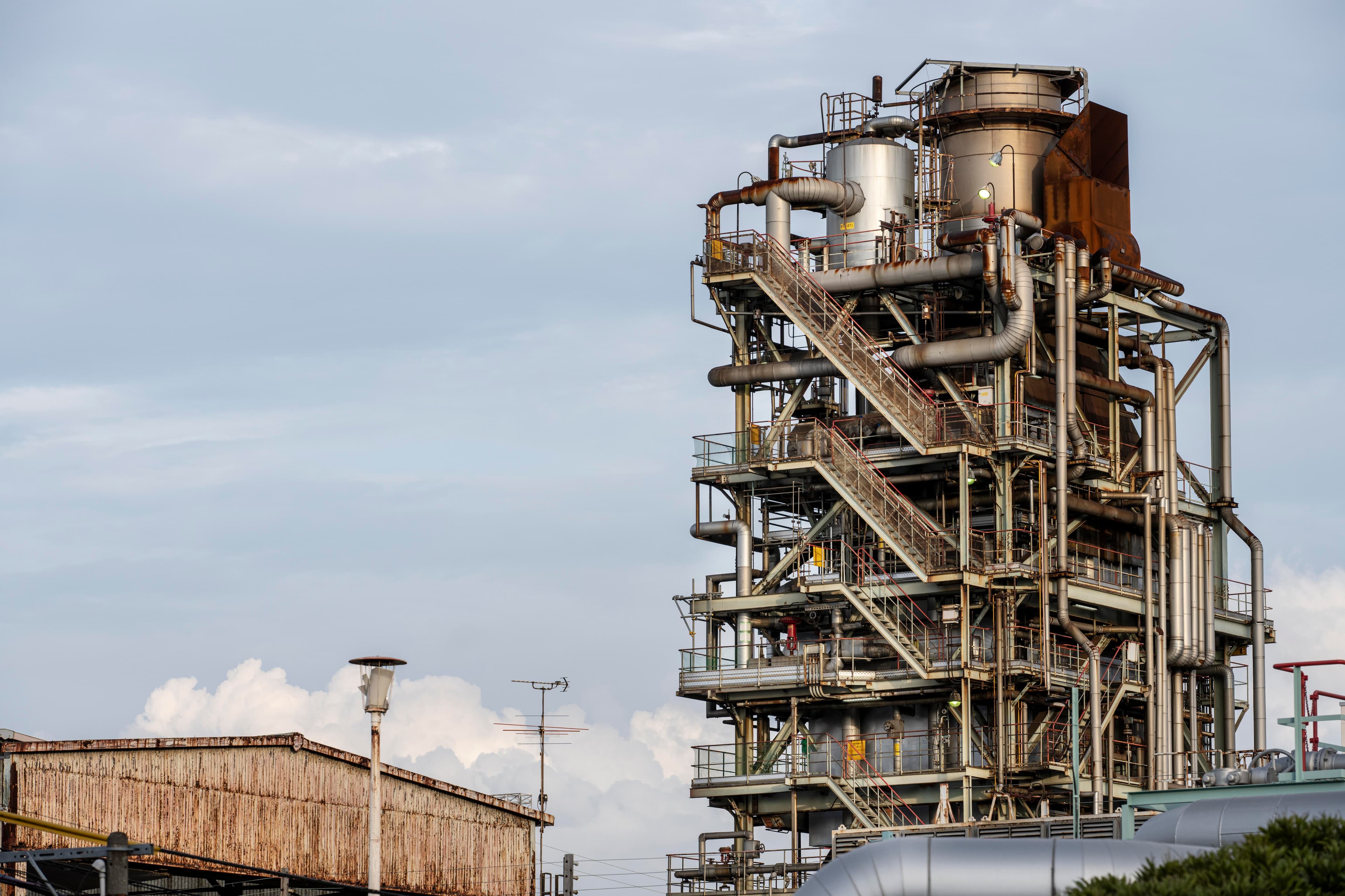 Industrial pipes and building